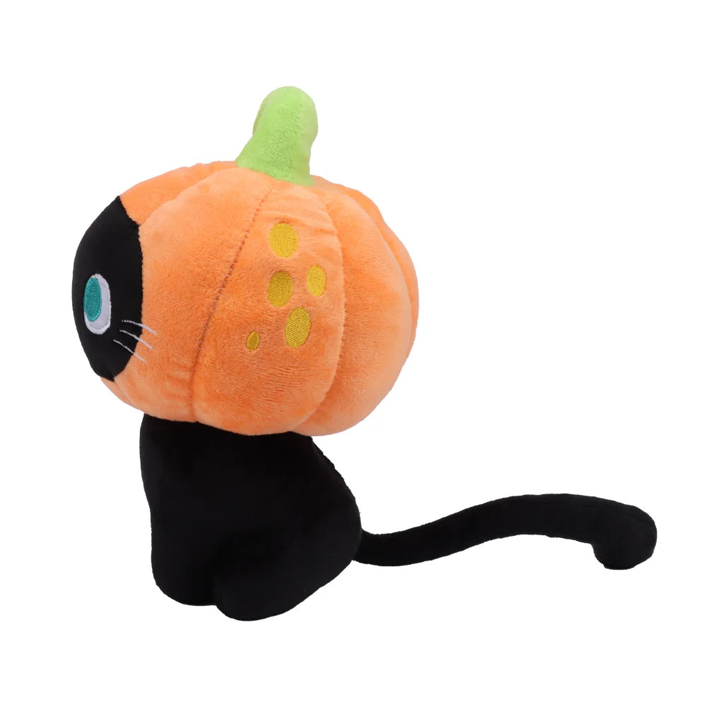 Black Cat With Pumpkin Head